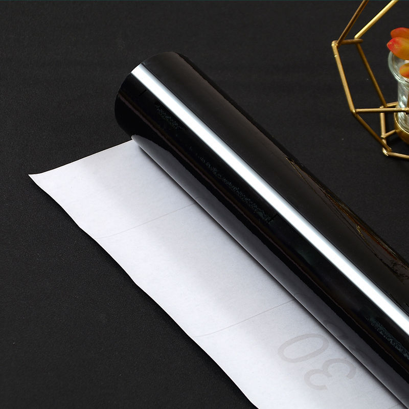 Black High-gloss Paint Wardrobe Dormitory Desktop Sticker Furniture Refurbished Wallpaper Self-adhesive Waterproof Mirror Shading Pinggrun