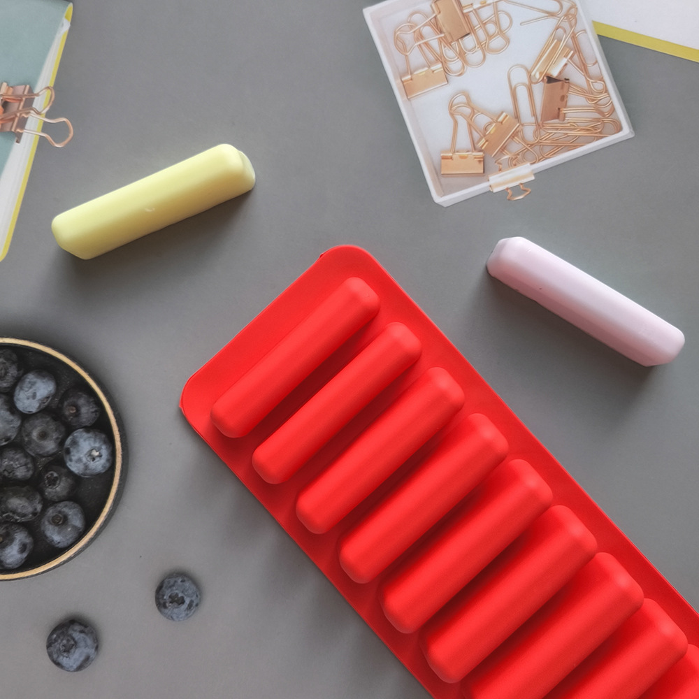 10-Piece Long Finger 591 Silicone Mold DIY Finger Biscuit Chocolate Ice Tray Mold Baby Teething Stick