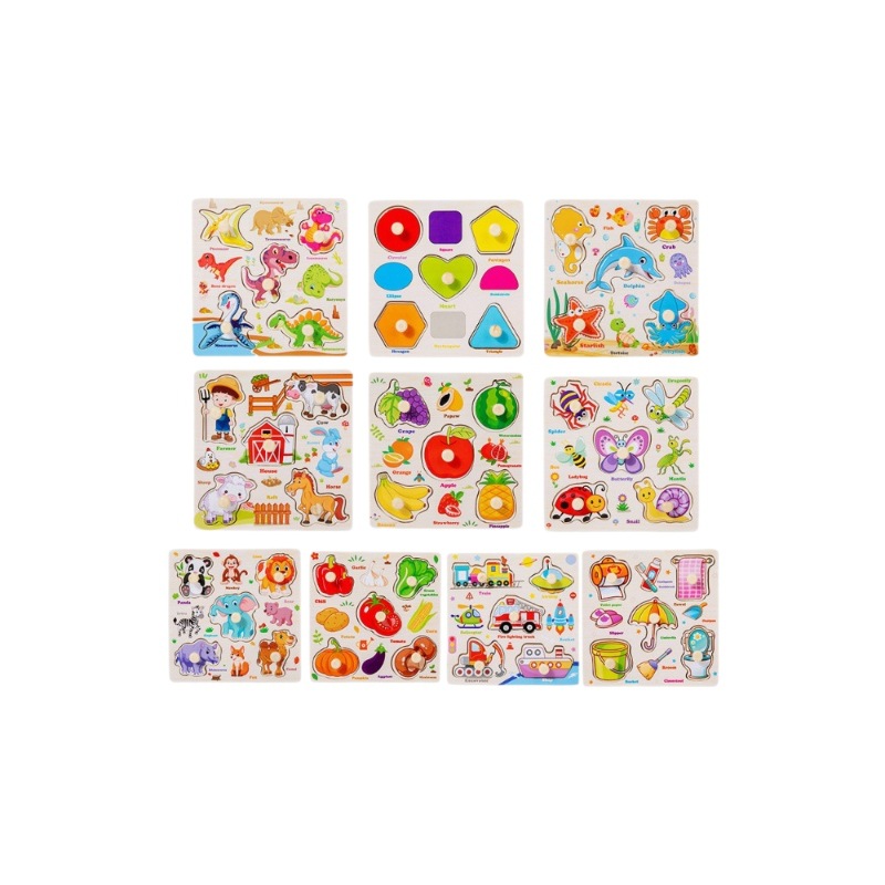 Wooden Nail Baby Ranch Animal Scratching Board Puzzle Toy Early Education Kidsren's Educational Wooden Stereo Puzzle Puzzle Board