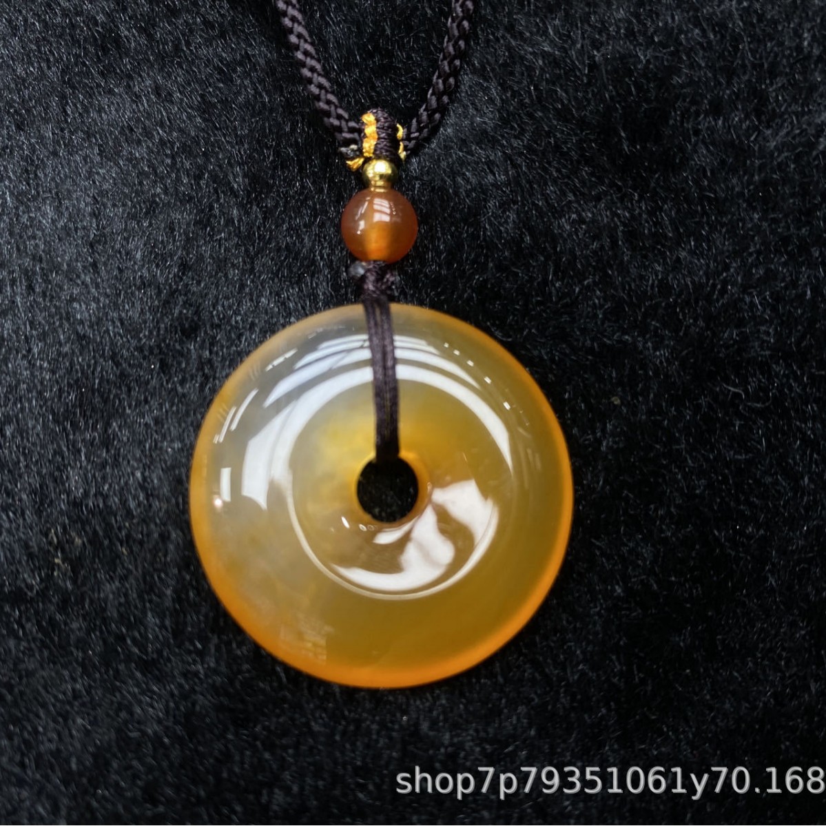 Manufacturer Wholesale Agate Sweater Chain Necklace Peace Buckle Accessory Pendant Ornament Chinese Style National Style Green Agate