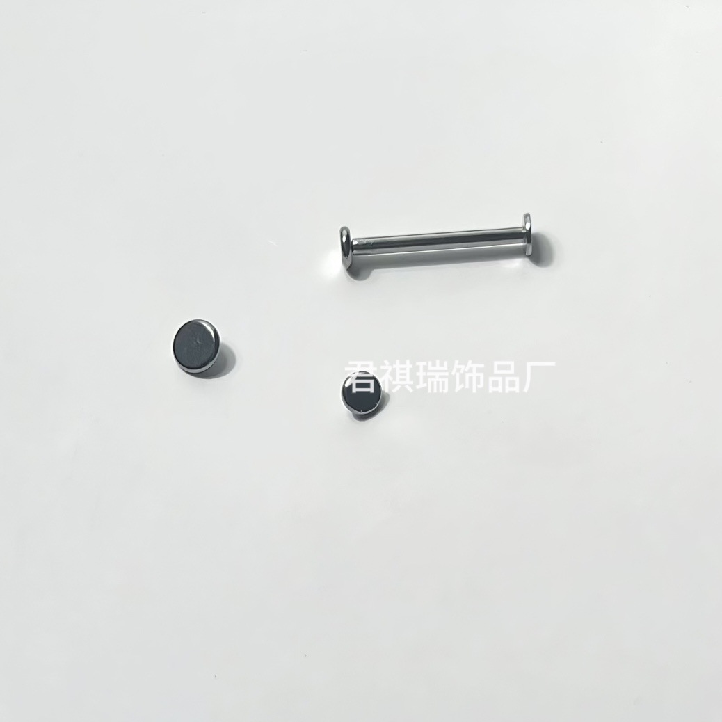 Junqirui Jewelry Factory Flat Bottom Tongue Nail Internal Thread Tongue Nail Tongue Ring Tongue Nail Comfortable Double Flat Bottom Tongue Nail