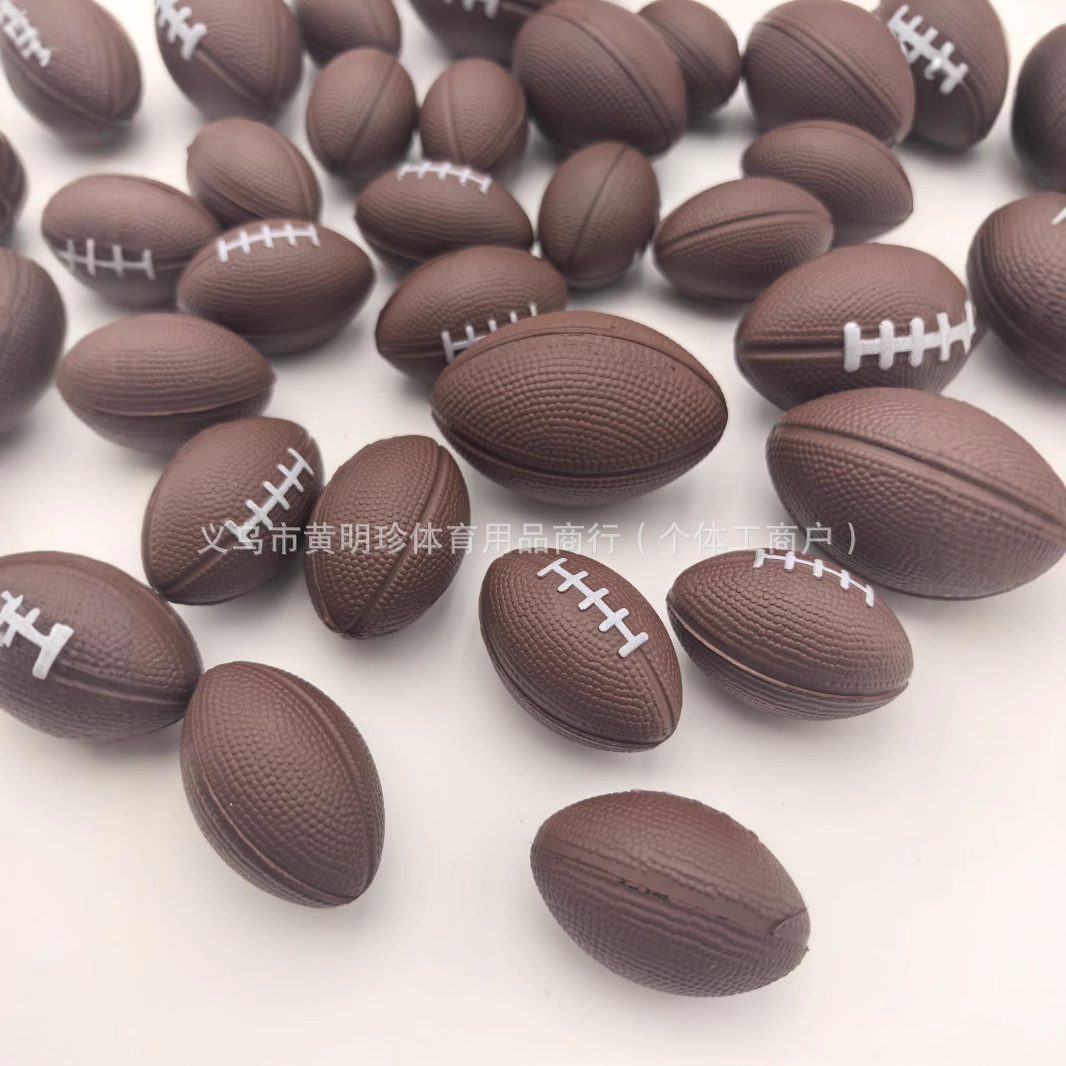 Cross-border factory direct 3cm/4cmPU ball coffee rugby pu foam elastic ball vent decompression ball