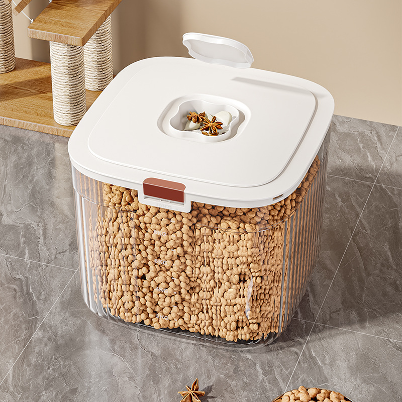 Dog Food Bucket Cat Food Storage Bucket Moisture-proof Sealed Tank Coarse Grain Storage Box Rice Bucket Pet Food Bucket Moisture-proof Cat Food Box