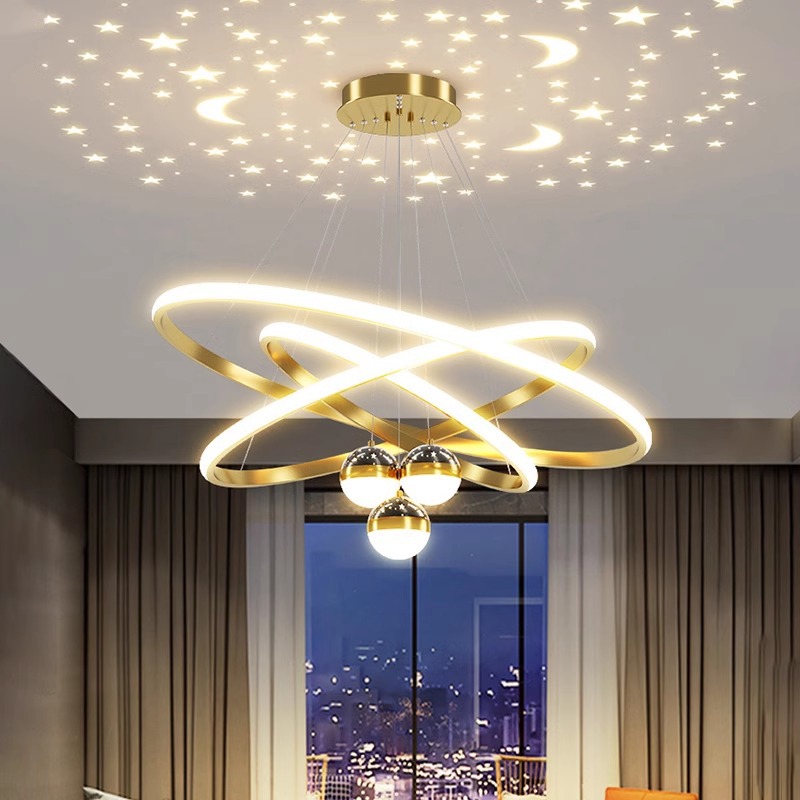 Living Room Chandelier Modern Simple Lighting Internet Famous Light Luxury Nordic Hanging Lamps New Chinese Style Starry Sky Bedroom Dining Room Chandelier
