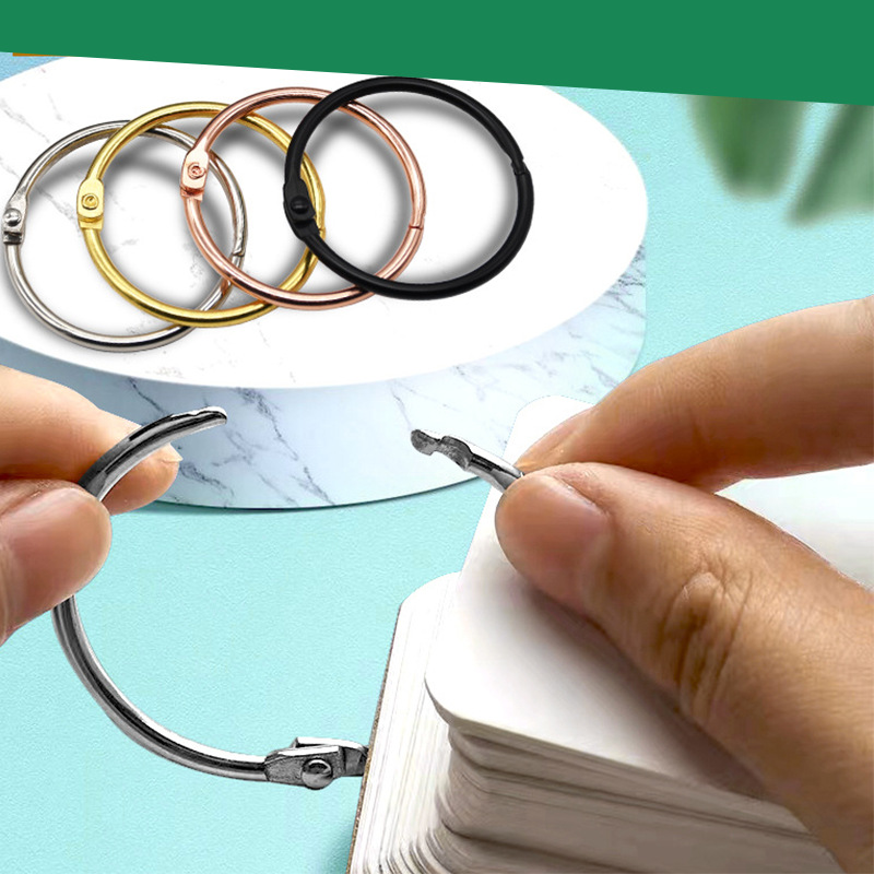 Metal Book Ring Open Ring Loose-Leaf Ring Card Ring Open Ring DIY Photo Album Binding Book Ring Card Ring Card Activity Ring