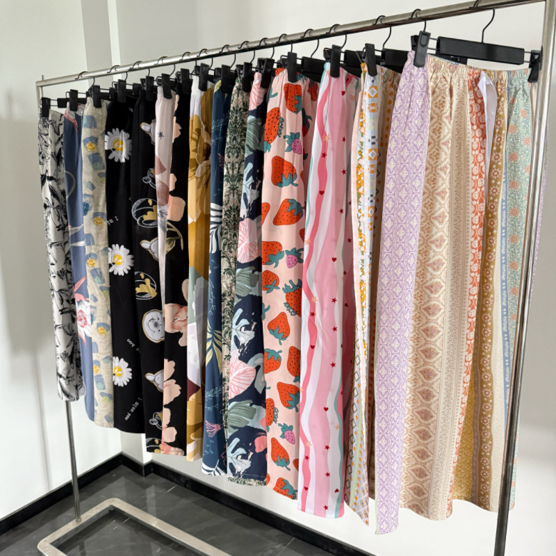 Штаны пижамные из хлопка и шелка для женщин, летние, большие размеры, облегающий силуэт, тонкий искусственный хлопок, повседневные свободные штаны