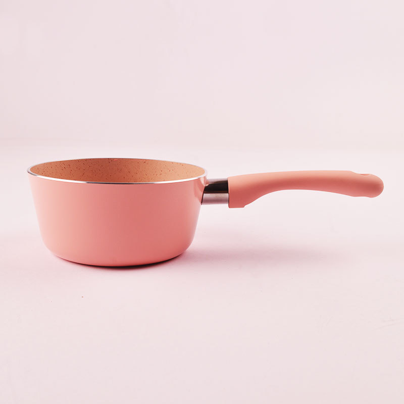 Cute pink milk pot blue green aluminum pot soup pot 12cm14cm16cm Children DIY kitchenware