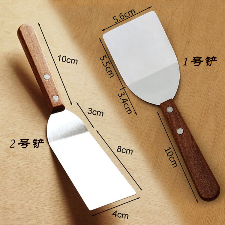 Нержавеющая сталь лопатка для печенья, твердая деревянная ручка, лопатка для тортов, лопатка для гамбургеров, лопатка для угря, лопатка для жареных устриц
