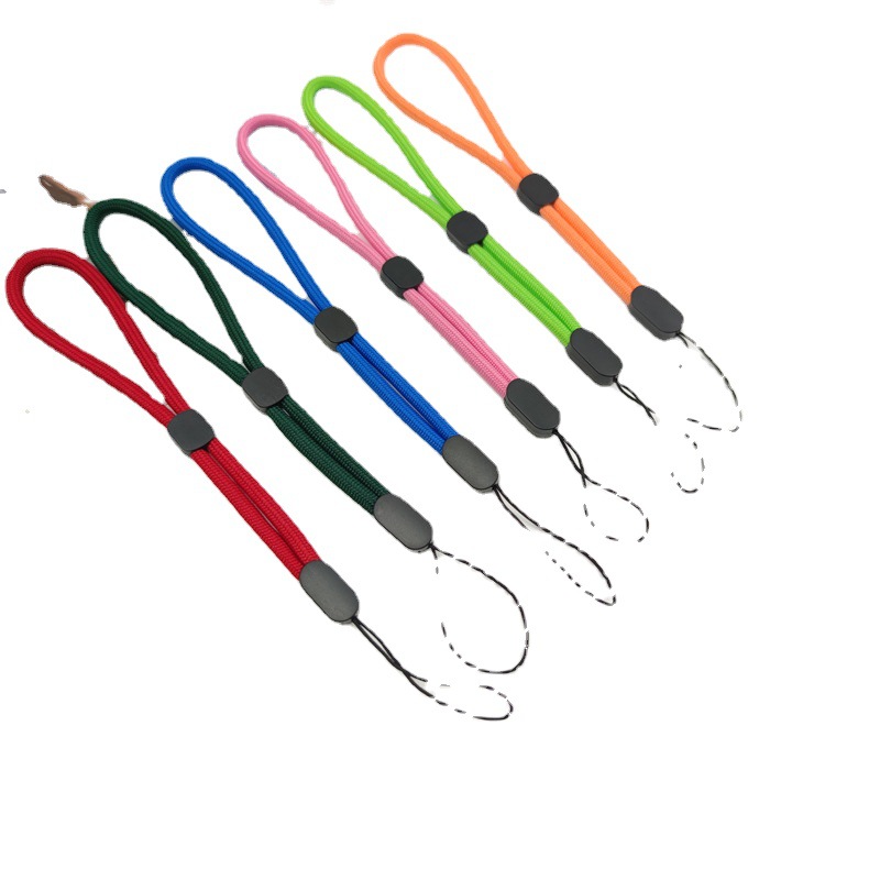 Mobile Phone Lanyard Short Hanging Rope Adjustable Solid Color Nylon Round Rope Key Bluetooth Speaker Intercom Short Hanging Rope Hand Rope