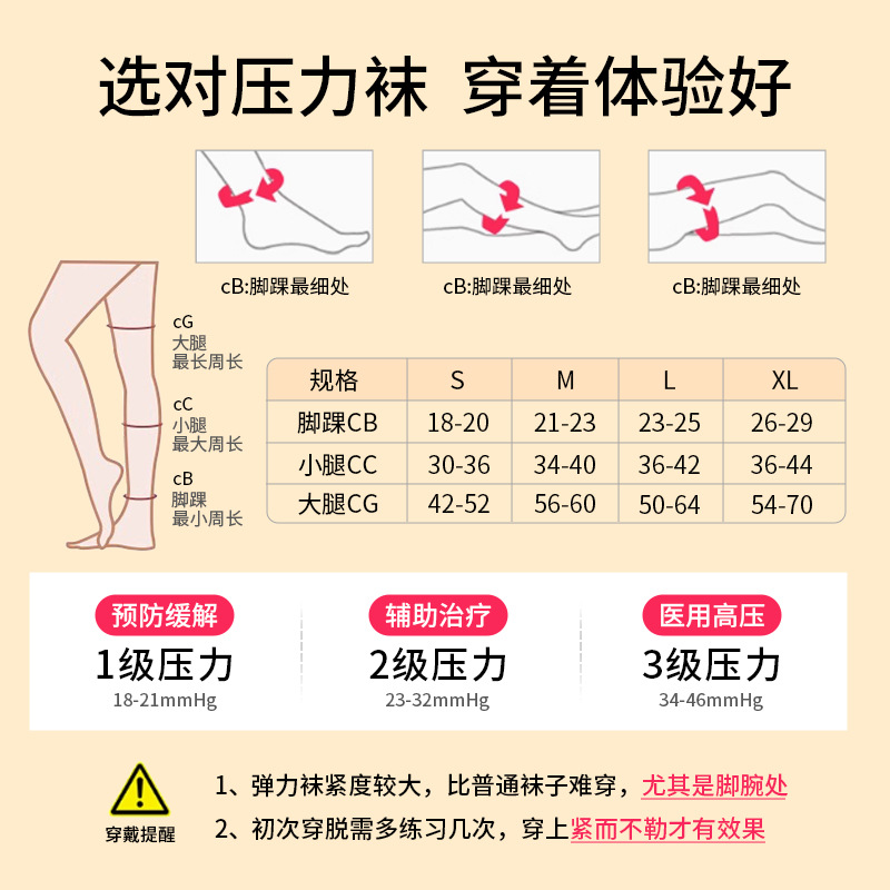 Double Content Varicose Vein Pressure Medical Men and Women Relieve Edema Slimming Look Shaping Elastic Compression Cross-Border Supply