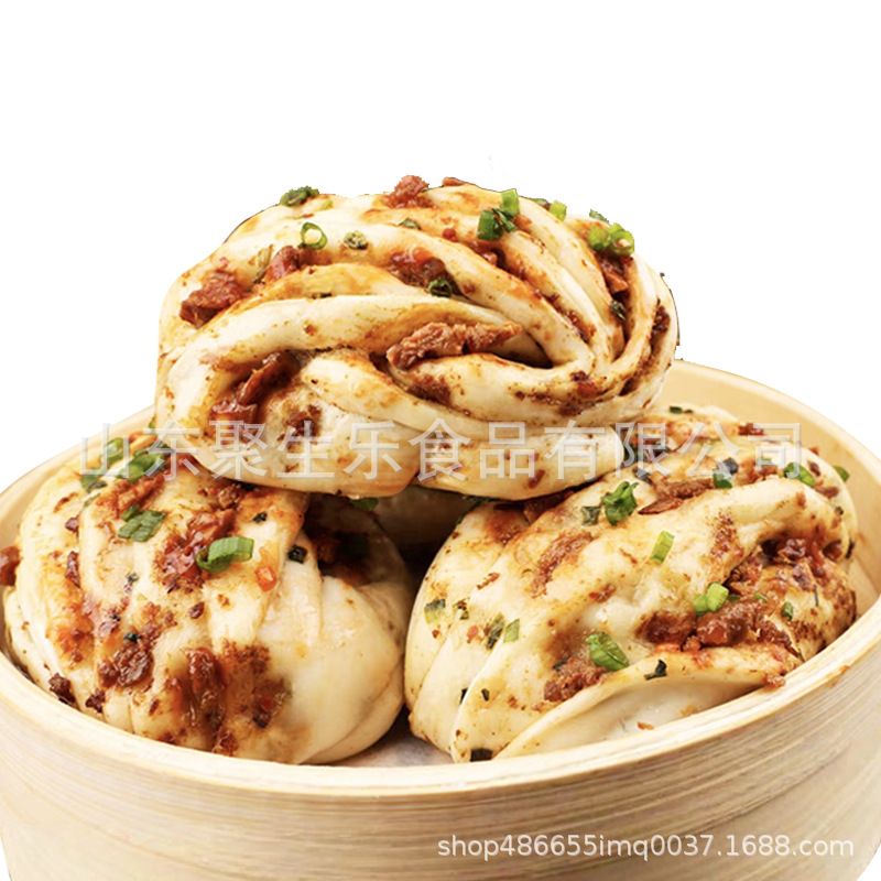 Flower Roll Spicy Onion Flavor Instant Nutritional Breakfast for Children Shandong Special Handmade Instant Steamed Bread