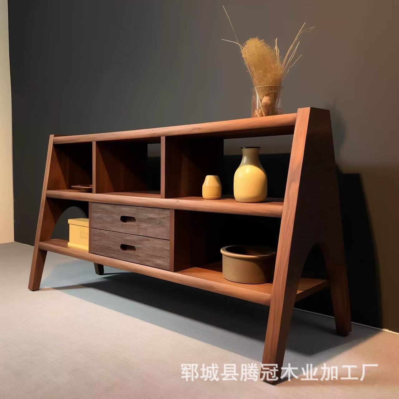 Chinese-style Bucket Cabinet Floor-to-floor Silent Wind Locker Multi-functional Homestay Tea Room Niche Antique Frame Elm Tea Cabinet
