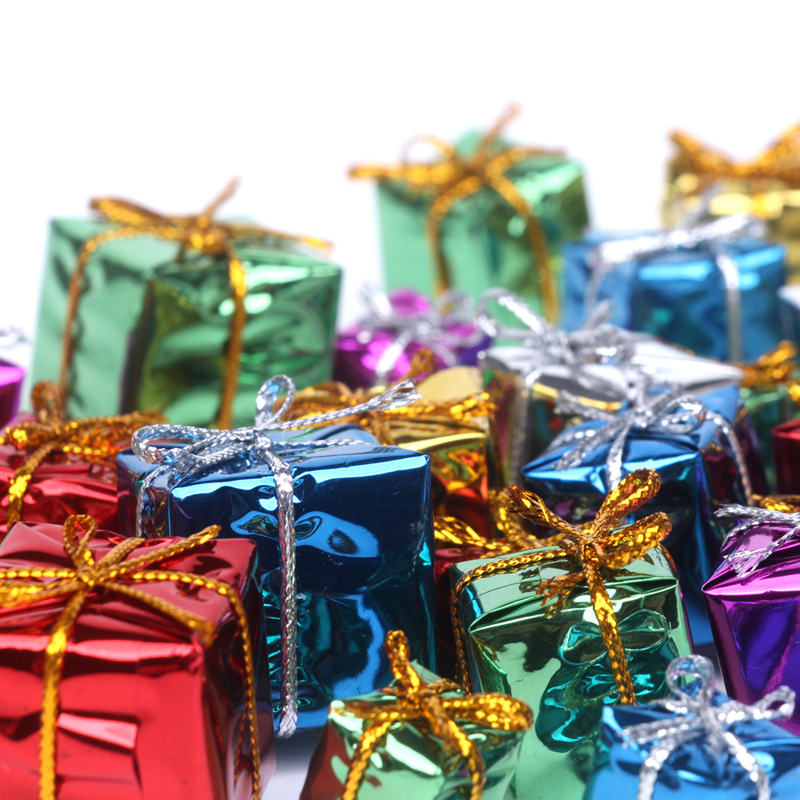 Cross-border doll house miniature festival supplies gift bag Christmas tree pendant decoration scene layout colorful gift