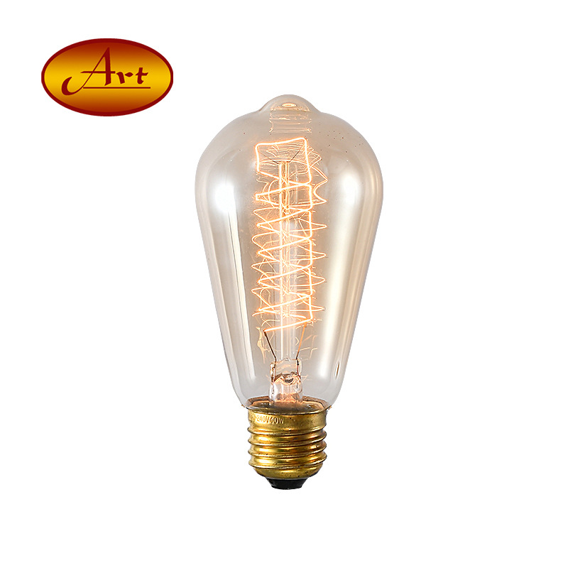 лампочка [St64 Ниппель-обмотка провода] Эдисон ретро диммируемая лампочка для ресторана