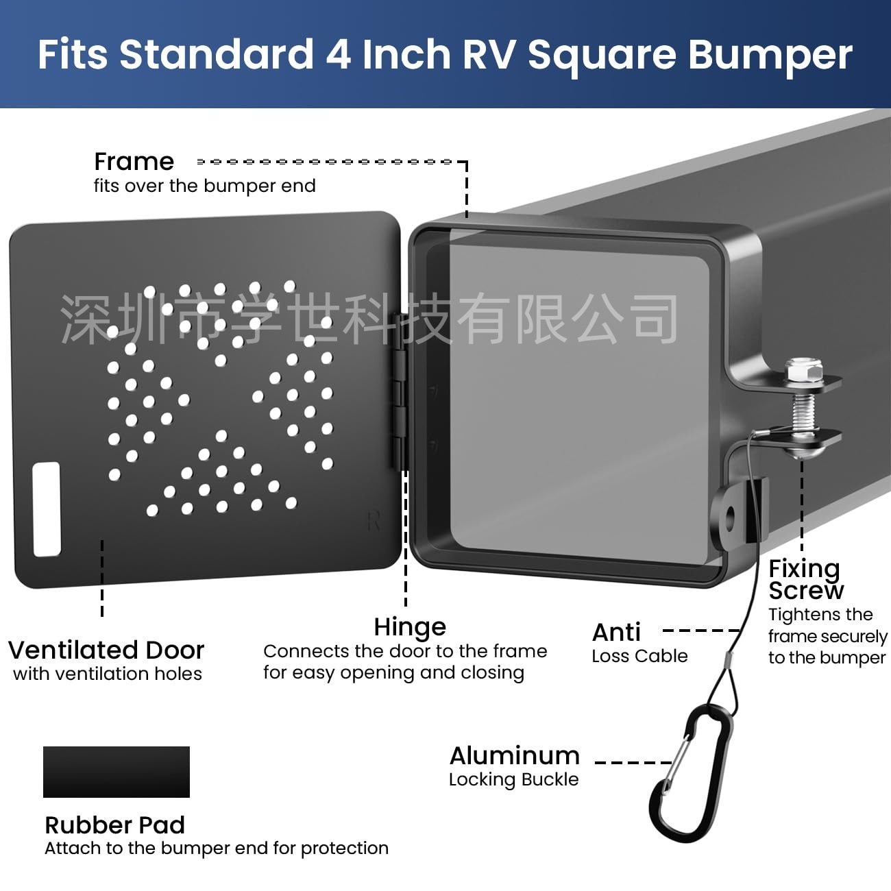 Amazon's Popular Metal Rv Bumper Cover Camper Bumper Trailer Accessories Cover Insect-Proof Ventilation Holes