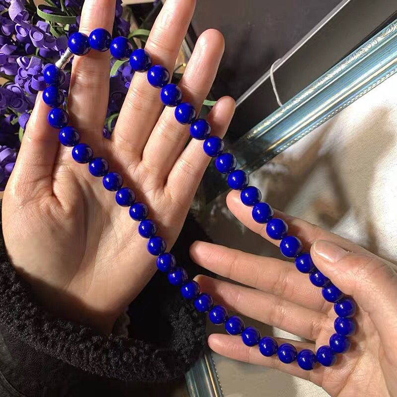 Xiaohongshu Best-Selling Level 7 Afghan Raw Lapis Lazuli Necklace for Women Without White or Gold Lapis Lazuli Tower Chain for Mom
