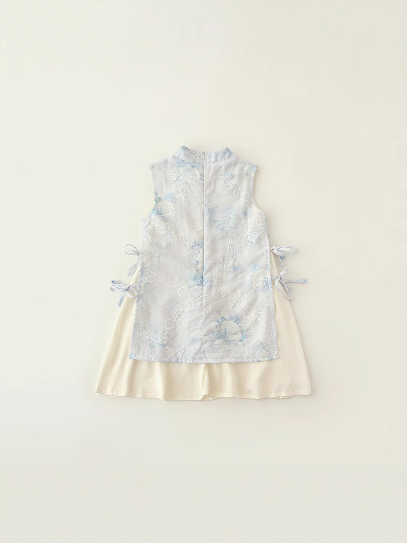 Summer Children's Wear Girls' Sleeveless New Arrival Republic of China Cheongsam Dress Ethnic Style dress Little Girl's Tang Suit Hanfu New Arrival