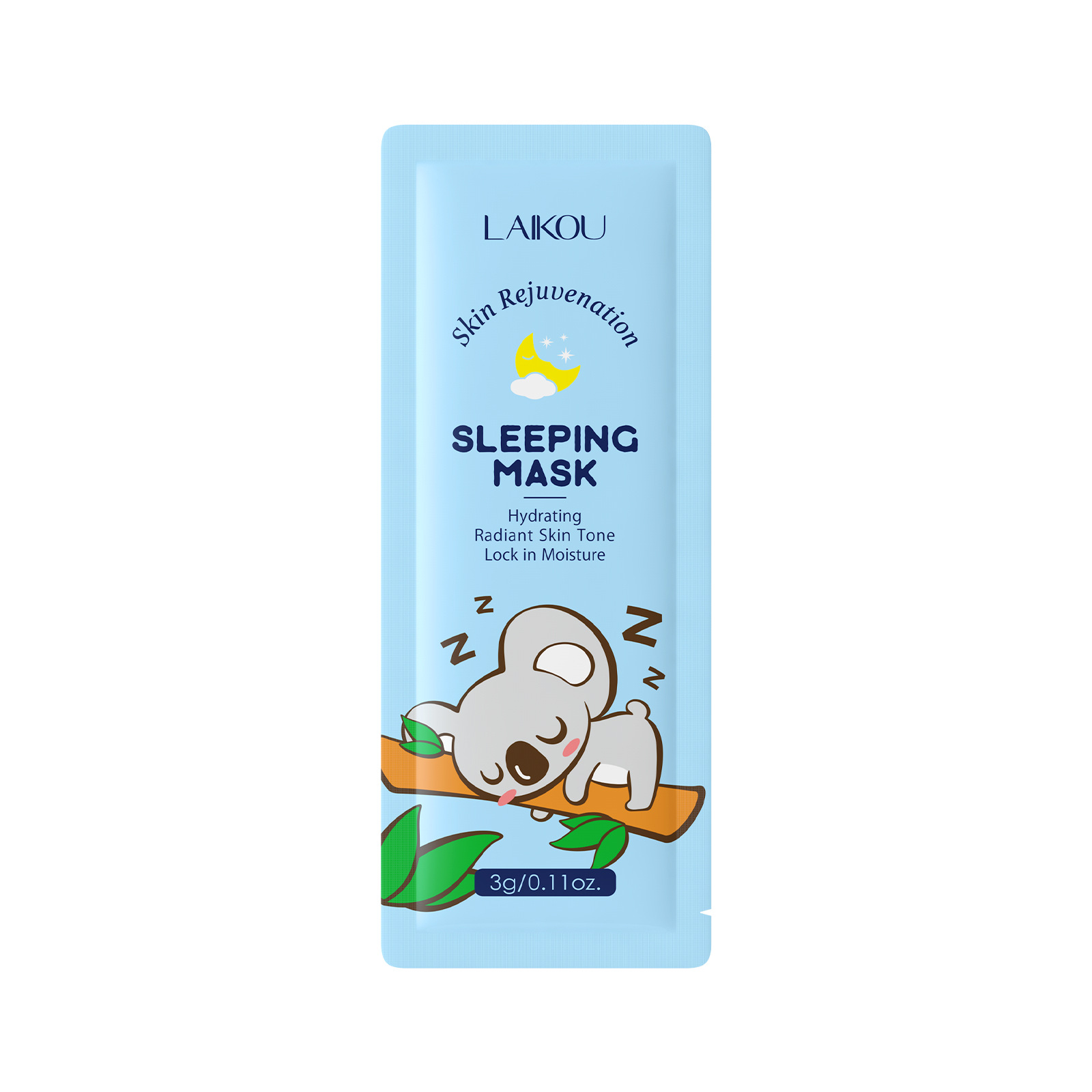 Cross-Border Laikou Koala Cares Full English Sleeping Mask Sheet Single Piece 3g Moisturizing Export Mask