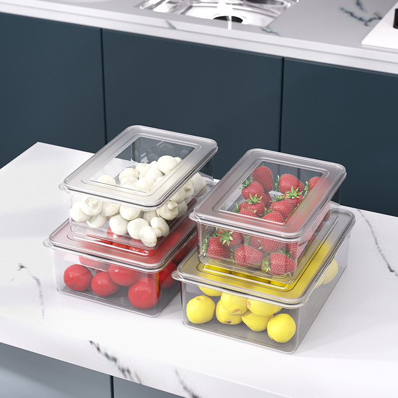 Household refrigerator storage crisper plastic lunch box sealed box portable separated suit lunch box stackable wholesale