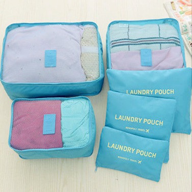 Travel storage bag six-piece luggage clothing shoes finishing sub-bag travel multi-function 6-piece set