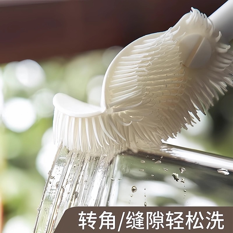 Silicone cup brush folding brush head no dead angle gap cleaning cup brush long handle brush wall breaking machine cleaning brush cleaning artifact