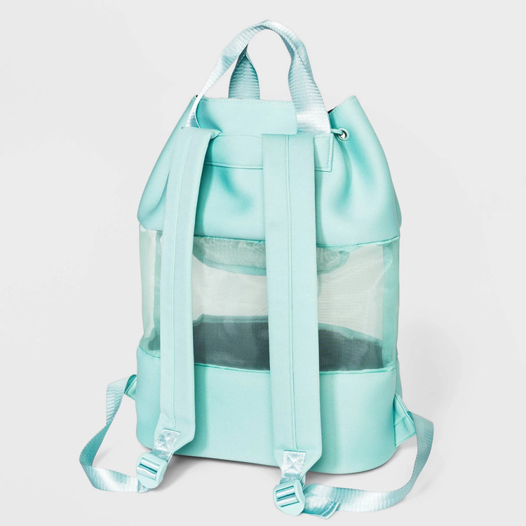 Manufacturer Customized Diving Material Outdoor Backpack Large Capacity Casual Beach Mesh Bag Summer Travel Backpack Cosmetics Bag