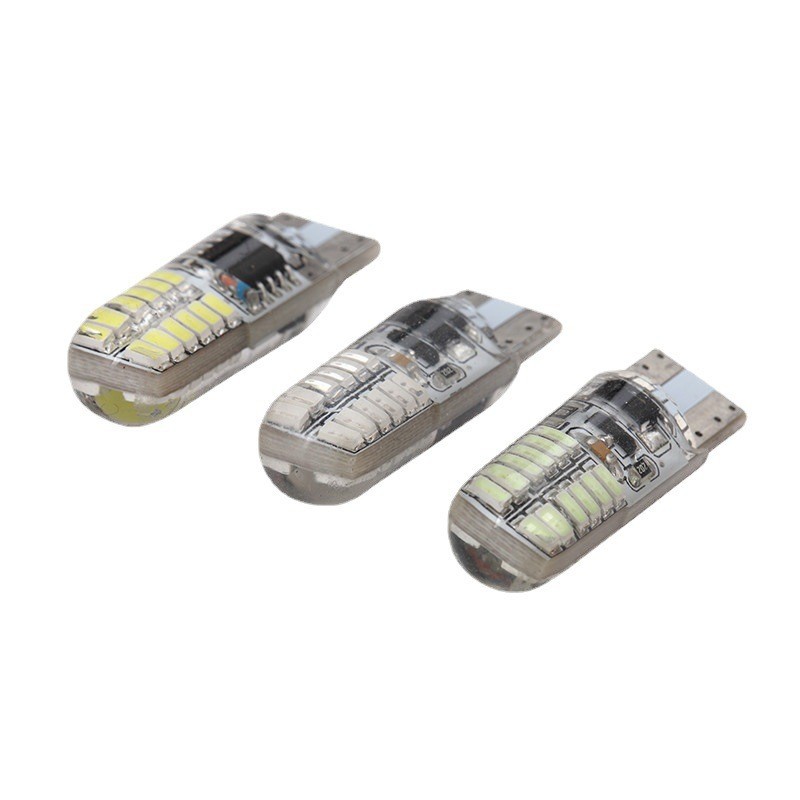 T10 3014 24SMD width indicator lamp LED small lamp silicone flash license plate lamp crystal lamp double-sided