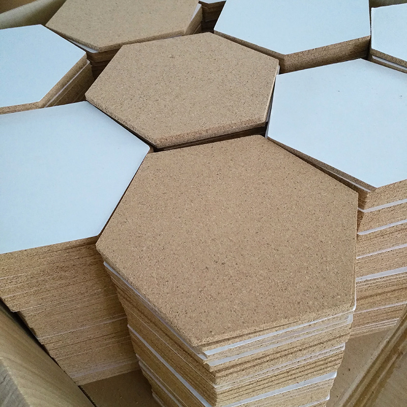 200*175*6mm cork message board self-adhesive hexagonal bulletin board display cork board