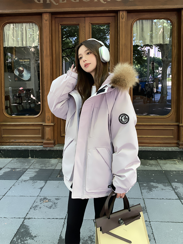 2025 New National Standard 90% down Work Parka for Women, Mid-Length, Petite Size, Winter Thickened Coat with Raccoon Fur