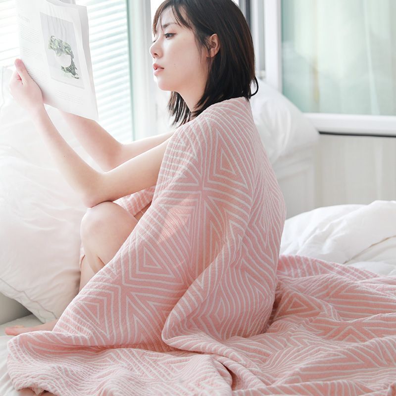 Customized Three-Layer Pure Cotton Gauze Blanket, Towel Quilt, Summer Air-Conditioning Blanket, Summer Cool Quilt, Nap Blanket, Breathable and Skin-Friendly Bed Cover