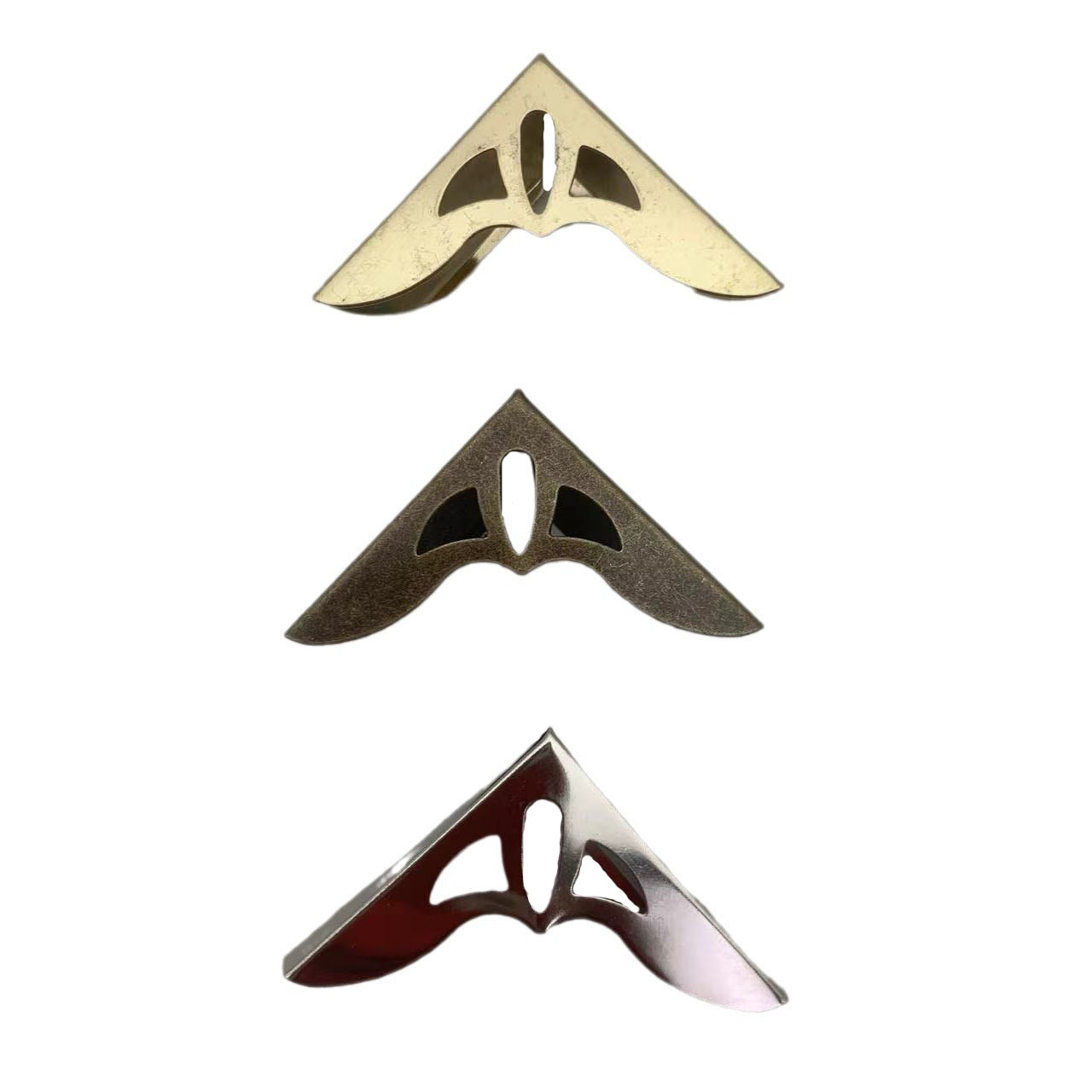 Bronze White Nickel Color Gold Corner Wooden Box Corner Flower Antique Wooden Box Furniture Three-sided Edge Corner Iron