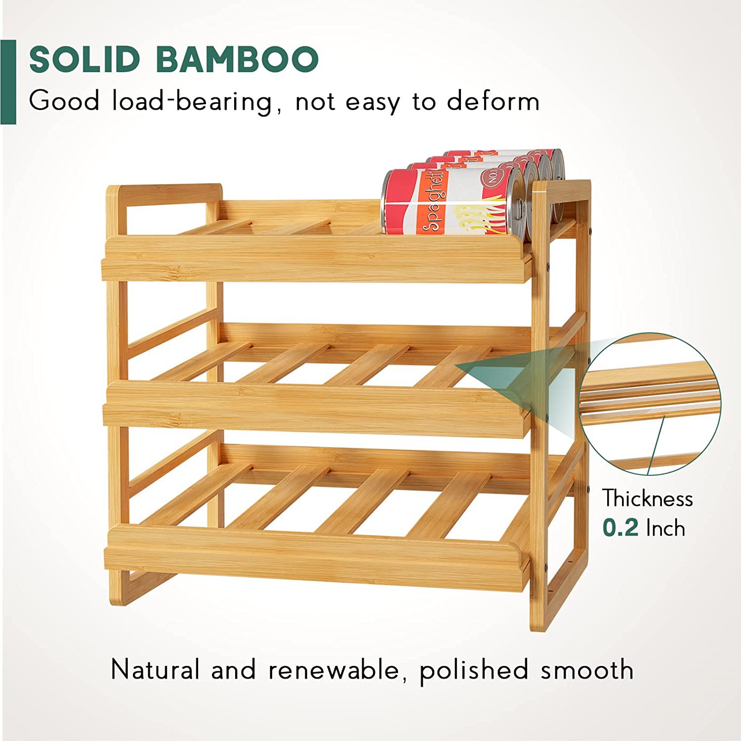 Bamboo Wooden Multi-layer Canned Storage Rack Creative Stackable Snack Canned Fruit Storage Rack Wooden Beverage Rack