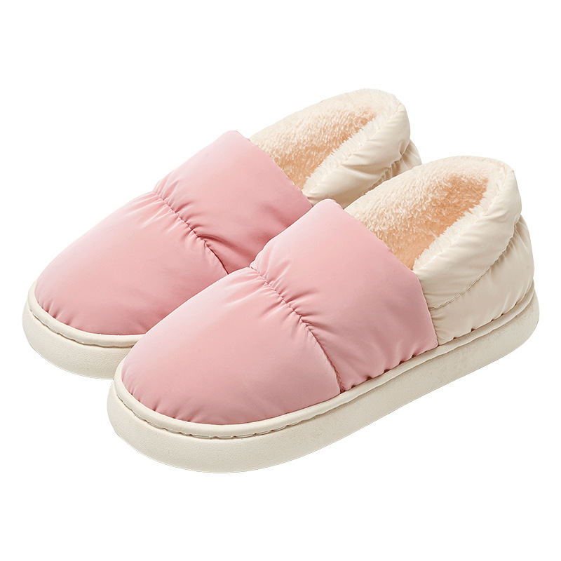 New Winter Home Shit-feeling Cotton Slippers Indoor Home Waterproof Thick Bottom Men's Warm Outer Wearing Down Cotton Slippers