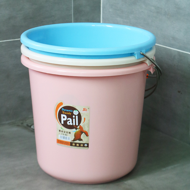Plastic Bucket Student Dormitory Bath Bucket Thickened Laundry Bucket Household Portable Water Bucket Large Water Storage Bucket Wholesale