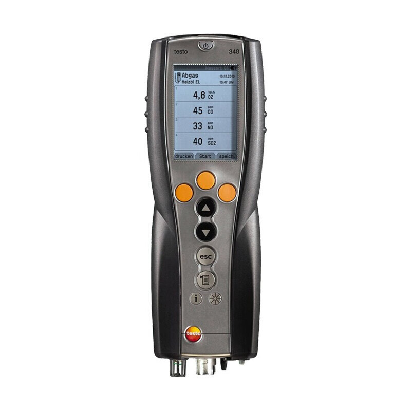 Testo 340 Flue Gas Analyzer No Nitrogen Oxide Hydrogen Sulfide So2 Boiler Combustion Efficiency Detector