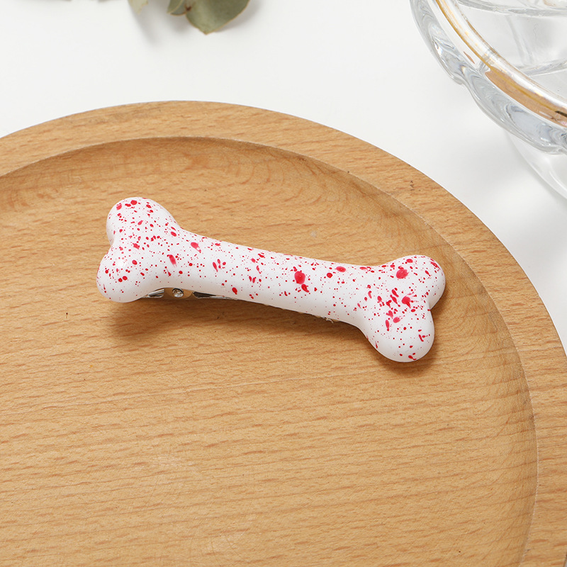 Japanese Style Spice Girl Harajuku Style Dog Bone Resin Hairpin ins Punk Bloody Girl Bangs Hairpin Hairpin Hair Accessories