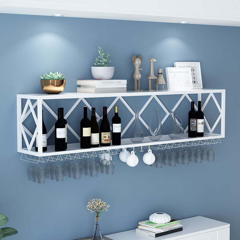 Скандинавская железная настенная полка для красного вина, настенная полка для домашнего бара, винный шкаф, полка для бутылок вина