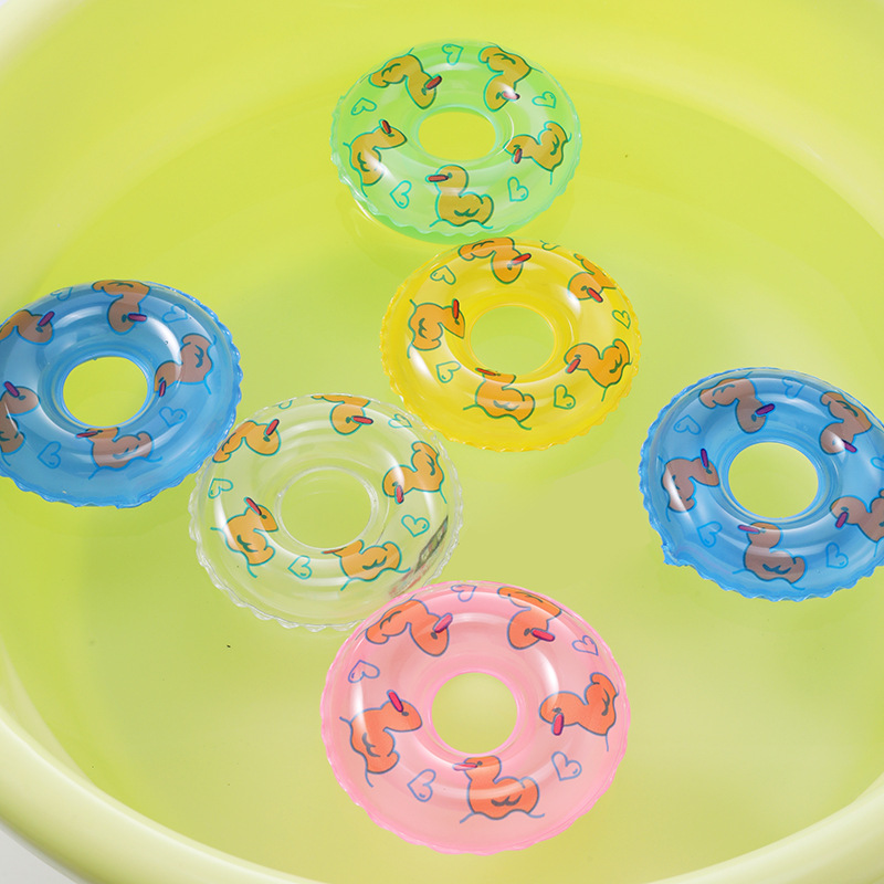 Internet-Famous Mini Swimming Ring Ice Cream Cup Holder Ice Cream Base Water Play Duck Pattern Decorative Ornaments Wholesale
