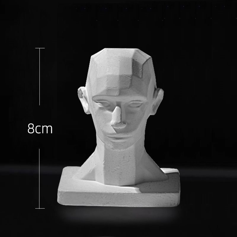Baisheng painted multi-dimensional mini plaster statue with heads and faces