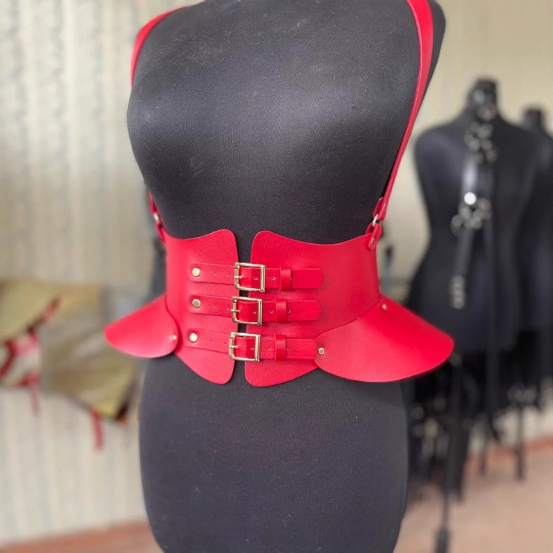 Кросс-браундер модный женский одноплечный жилет из PU кожи стиль Харадзюку