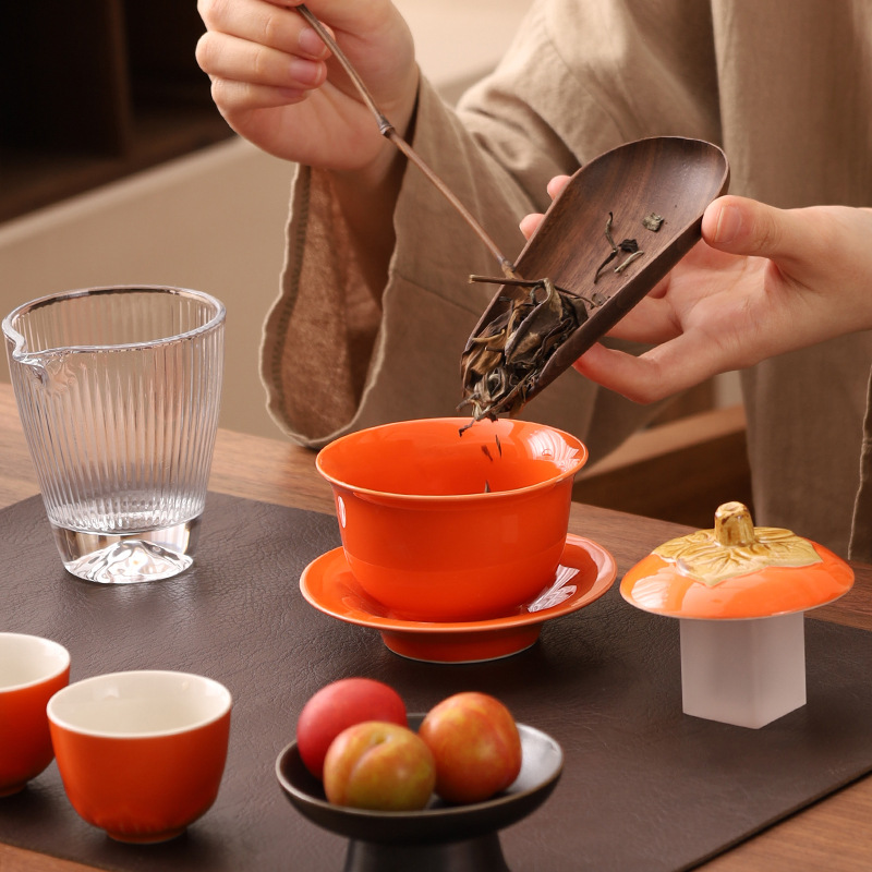 Chinese-Style Casual Gift Box, Shishi Ruyi Kung Fu Tea Set, Teapot, Bowl, Household Ceramic Gift Box, Customized