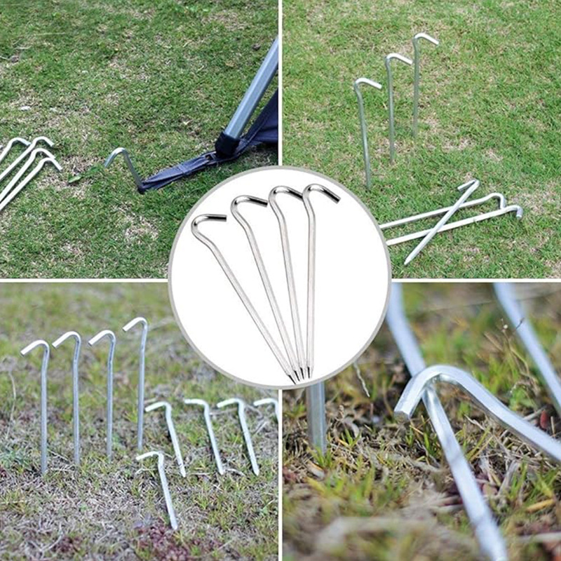 Factory tent ground nail 7-shaped ground nail question mark ground nail tent metal ground nail camping canopy ground nail aluminum ground nail