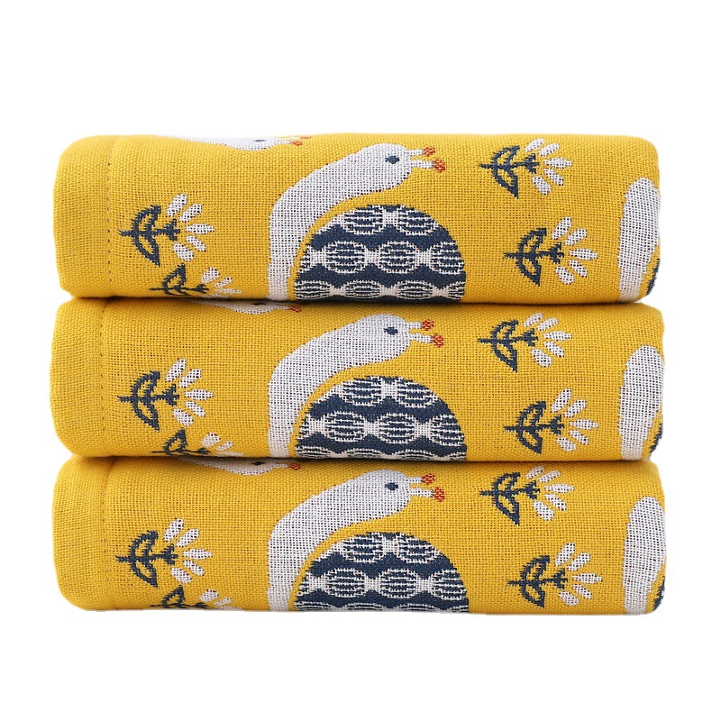 Zhiyang towel four-layer jacquard snail gauze cotton face towel soft absorbent wipe face towel hand gift factory price wholesale