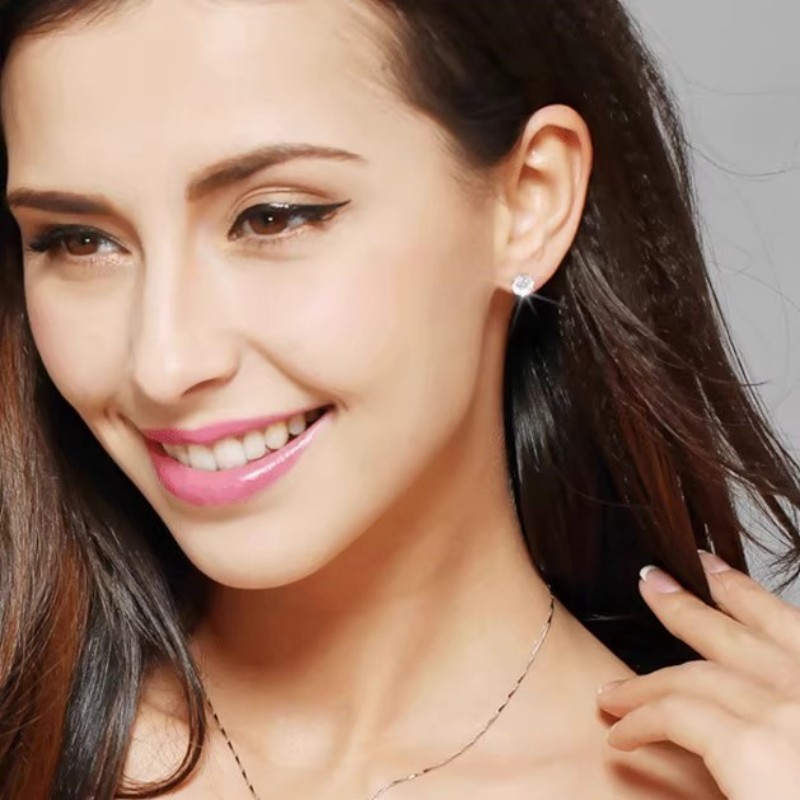 925 sterling silver female earrings six claw classic color moissanite GRA certificate all-match jewelry earrings cross-border wholesale