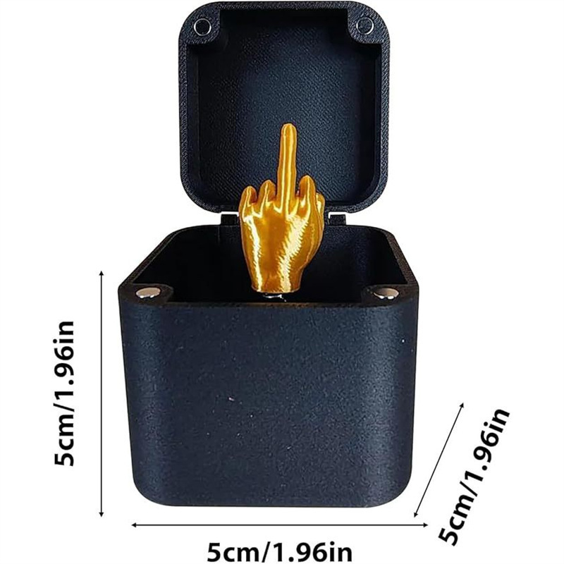 Middle Finger Ring Box Magnetic Surprise Box 3D Printing International Friendly Gesture Prank Toy for Friends