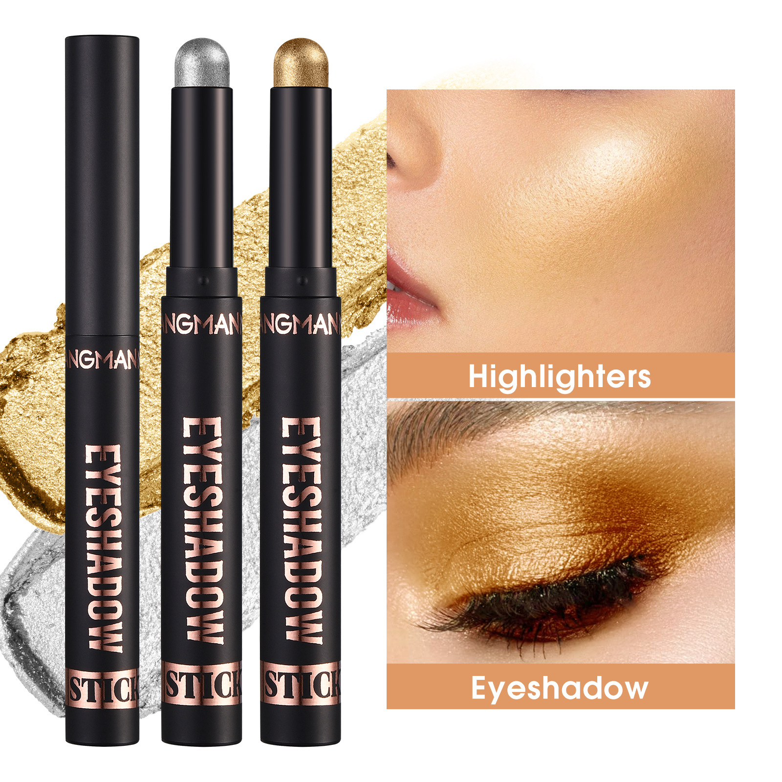 Langmanni Cross-Border Eye Shadow Stick, Single Hot Style, Cross-Border Waterproof, Long-Lasting, Hot Selling, Smudged Pearlescent Matte