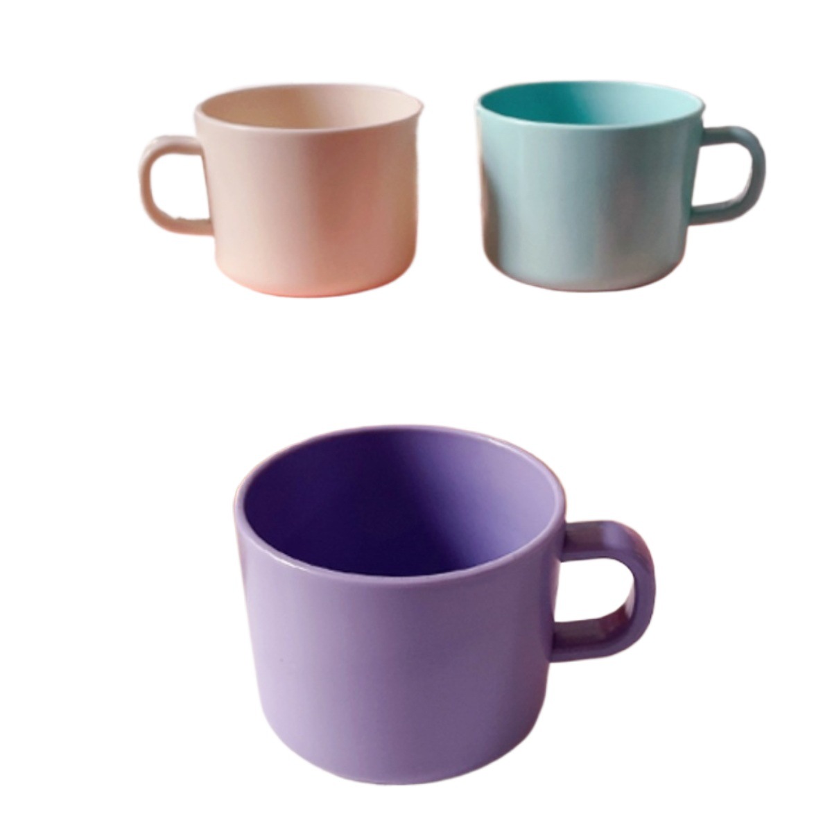 Solid Color Baby Kidsren's Training Drinking Cup Milk Cup Mouthwash Direct Drinking Water Anti-Fall Handle Cup 200ml