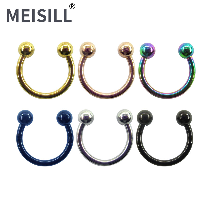 Кольцо для носа из нержавеющей стали, C-образное, открытое, ювелирные изделия для пирсинга