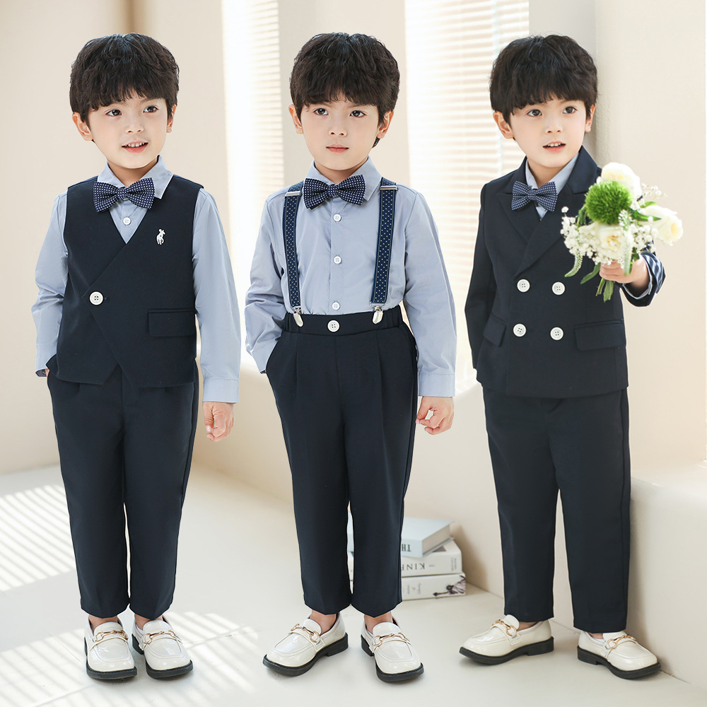 Children's suit suit spring and summer new baby birthday flower children's dress boy host chorus costume