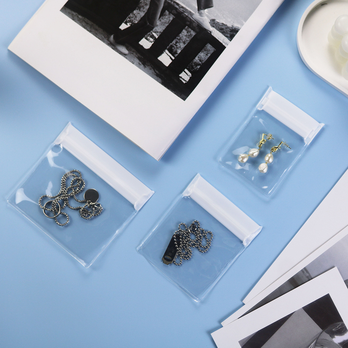 Environmentally Friendly Anti-Oxidation Eva Jewelry Bag Earrings Earrings Necklace Hand Jewelry Portable Earrings Storage Bag Transparent Bag